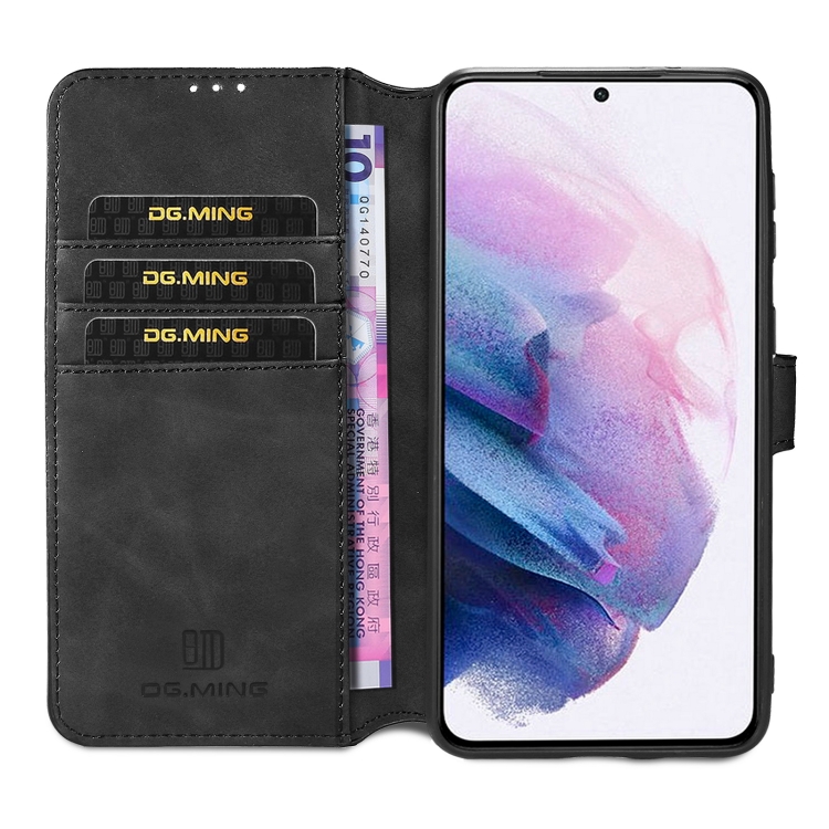 For Samsung Galaxy S21+ 5G DG.MING Retro Oil Side Horizontal Flip Case with Holder & Card Slots & Wallet(Black) For Samsung Galaxy S21+ 5G DG.MING Retro Oil Side Horizontal Flip Case with Holder & Card Slots & Wallet(Black)