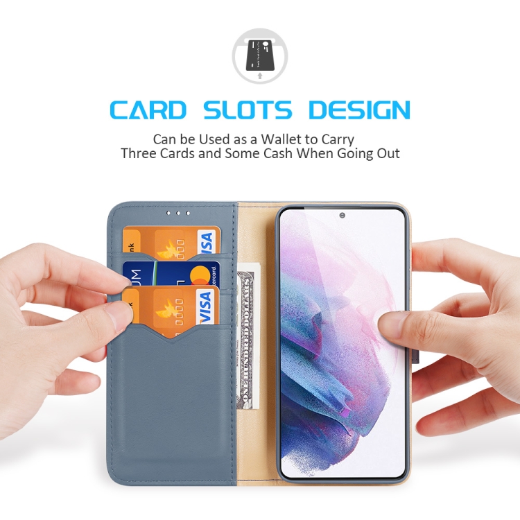 For Samsung Galaxy S21+ 5G DUX DUCIS Hivo Series Cowhide + PU + TPU Leather Horizontal Flip Case with Holder & Card Slots(Light Blue) For Samsung Galaxy S21+ 5G DUX DUCIS Hivo Series Cowhide + PU + TPU Leather Horizontal Flip Case with Holder & Card Slots(Light Blue)