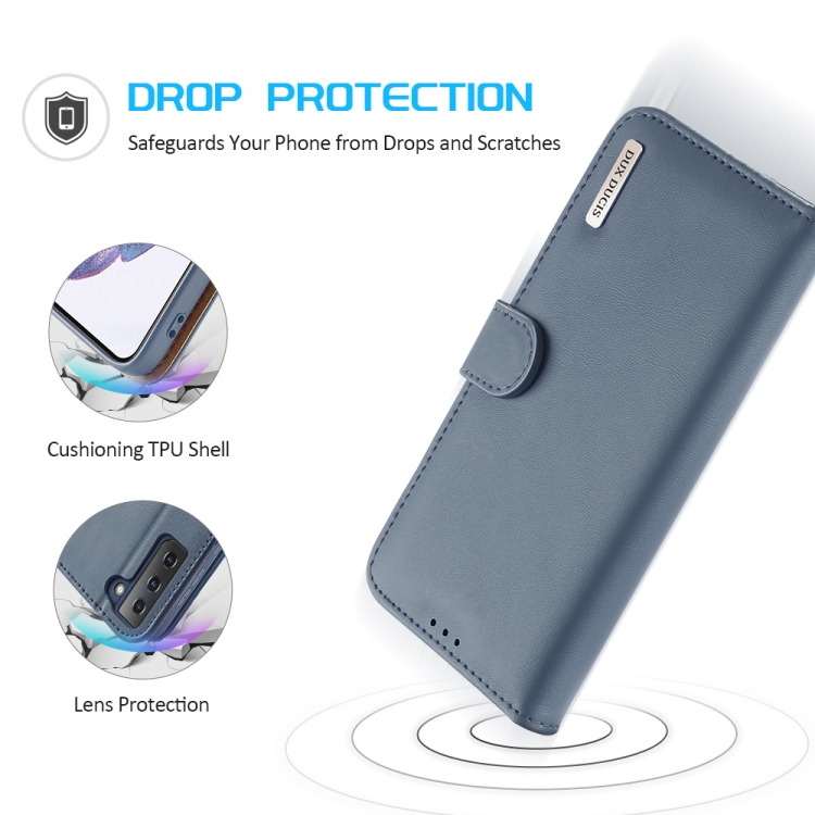 For Samsung Galaxy S21+ 5G DUX DUCIS Hivo Series Cowhide + PU + TPU Leather Horizontal Flip Case with Holder & Card Slots(Light Blue) For Samsung Galaxy S21+ 5G DUX DUCIS Hivo Series Cowhide + PU + TPU Leather Horizontal Flip Case with Holder & Card Slots(Light Blue)