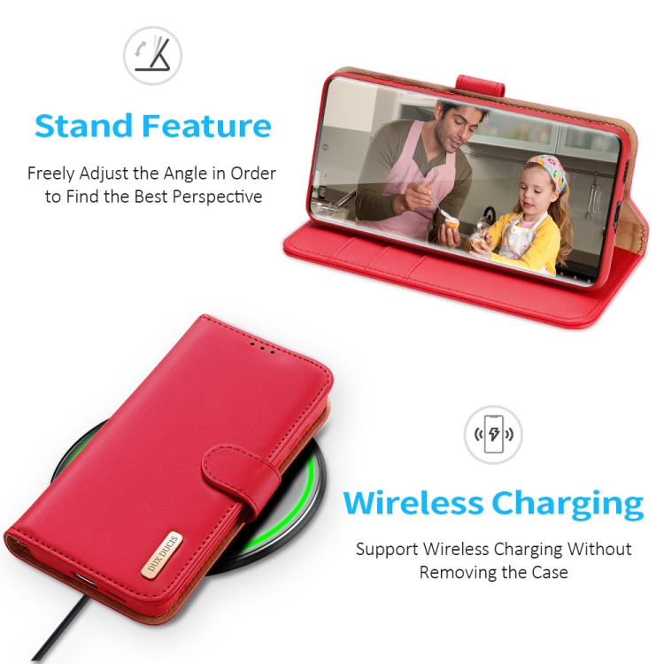 For Samsung Galaxy S21 Ultra 5G DUX DUCIS Hivo Series Cowhide + PU + TPU Leather Horizontal Flip Case with Holder & Card Slots(Red) For Samsung Galaxy S21 Ultra 5G DUX DUCIS Hivo Series Cowhide + PU + TPU Leather Horizontal Flip Case with Holder & Card Slots(Red)