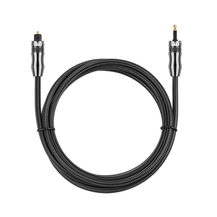Cable de audio óptico digital EMK OD6.0mm de 3,5 mm Toslink a Mini Toslink, longitud: 1 m - B1