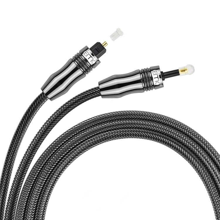 Cable de audio óptico digital EMK OD6.0mm de 3,5 mm Toslink a Mini Toslink, longitud: 1 m - B3