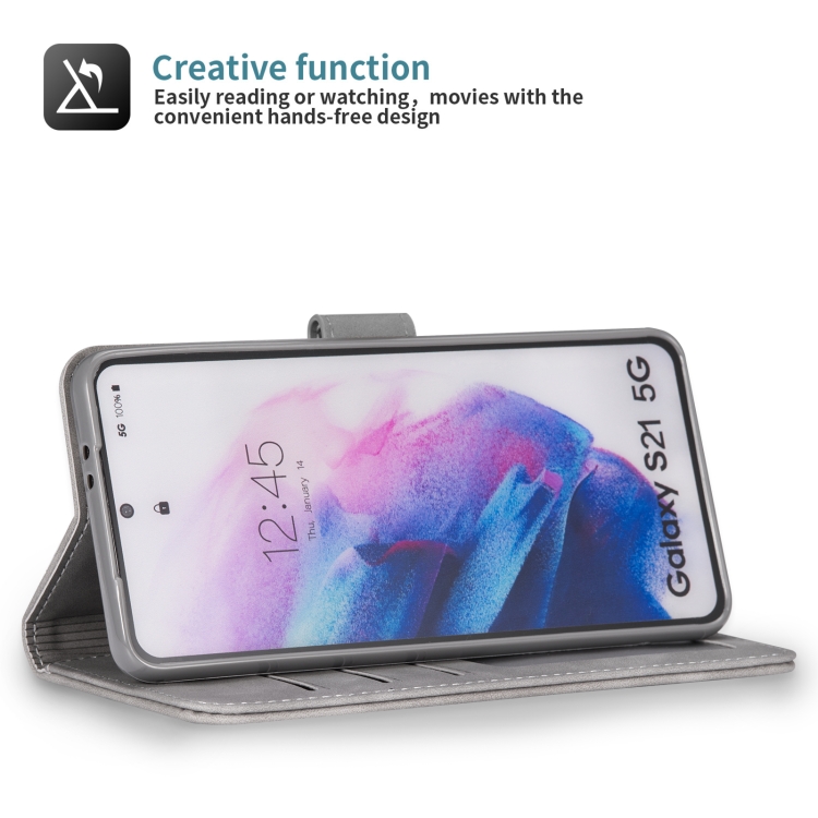 For Samsung Galaxy S21+ 5G Diaobaolee Pure Fresh Texture Horizontal Flip Leather Case(Grey) For Samsung Galaxy S21+ 5G Diaobaolee Pure Fresh Texture Horizontal Flip Leather Case(Grey)