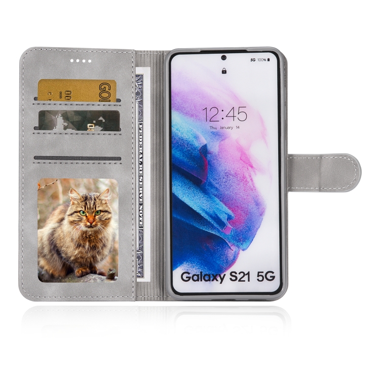 For Samsung Galaxy S21+ 5G Diaobaolee Pure Fresh Texture Horizontal Flip Leather Case(Grey) For Samsung Galaxy S21+ 5G Diaobaolee Pure Fresh Texture Horizontal Flip Leather Case(Grey)