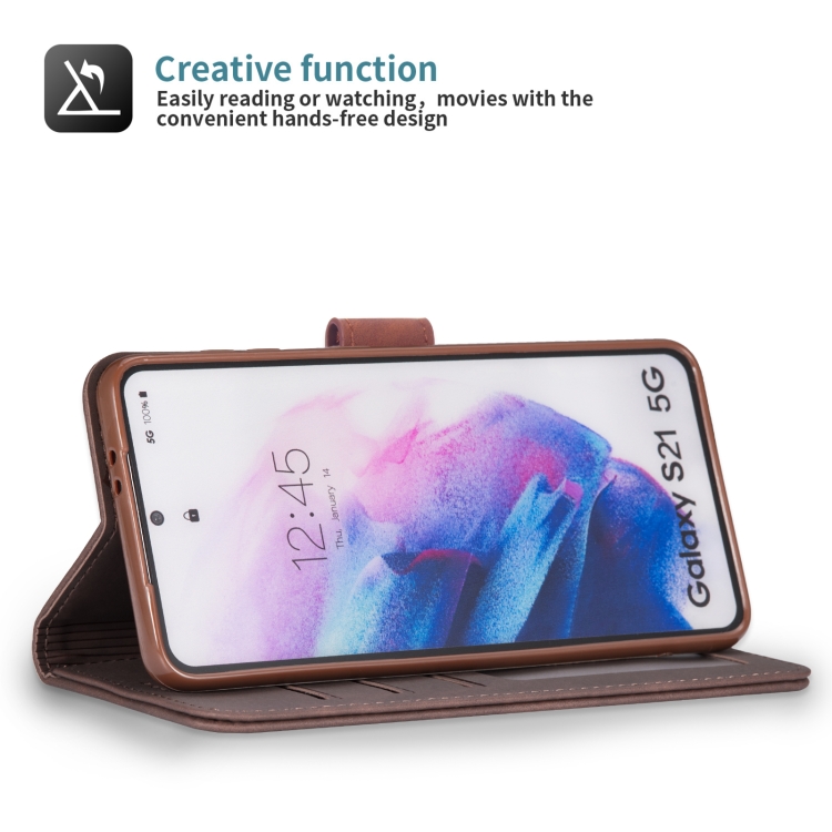 For Samsung Galaxy S21 Ultra 5G Diaobaolee Pure Fresh Texture Horizontal Flip Leather Case(Brown) For Samsung Galaxy S21 Ultra 5G Diaobaolee Pure Fresh Texture Horizontal Flip Leather Case(Brown)