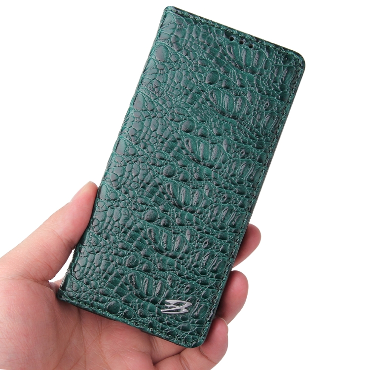 For Samsung Galaxy S21 Ultra 5G Fierre Shann Crocodile Texture Magnetic Horizontal Flip Genuine Leather Case with Holder & Card Slot(Green) For Samsung Galaxy S21 Ultra 5G Fierre Shann Crocodile Texture Magnetic Horizontal Flip Genuine Leather Case with Holder & Card Slot(Green)