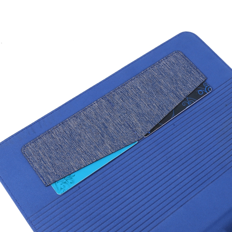 Horizontal Flip TPU + Fabric PU Leather Protective Case with Name Card Clip For iPad 9.7 (2017/2018) & iPad Air & Air2 & iPad Pro 9.7(Dark Blue) Horizontal Flip TPU + Fabric PU Leather Protective Case with Name Card Clip For iPad 9.7 (2017/2018) & iPad Air & Air2 & iPad Pro 9.7(Dark Blue)