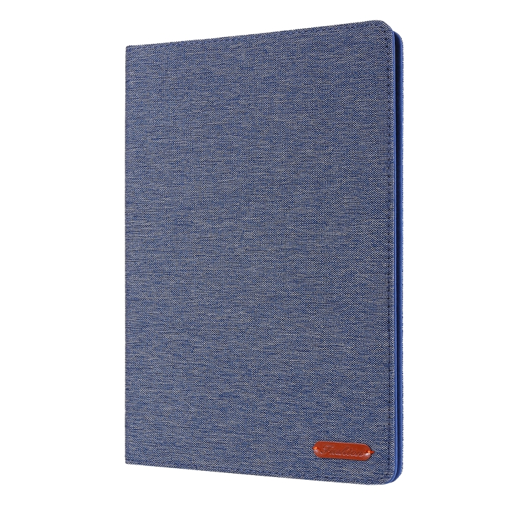 Horizontal Flip TPU + Fabric PU Leather Protective Case with Name Card Clip For iPad 10.2 2021 / 2020 / 2019(Dark Blue) Horizontal Flip TPU + Fabric PU Leather Protective Case with Name Card Clip For iPad 10.2 2021 / 2020 / 2019(Dark Blue)