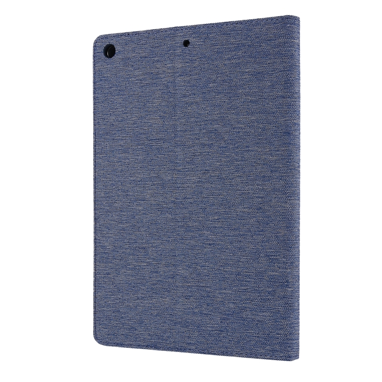 Horizontal Flip TPU + Fabric PU Leather Protective Case with Name Card Clip For iPad 10.2 2021 / 2020 / 2019(Dark Blue) Horizontal Flip TPU + Fabric PU Leather Protective Case with Name Card Clip For iPad 10.2 2021 / 2020 / 2019(Dark Blue)