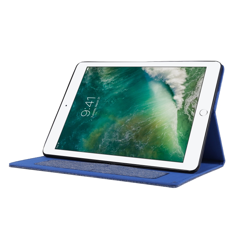 Horizontal Flip TPU + Fabric PU Leather Protective Case with Name Card Clip For iPad 10.2 2021 / 2020 / 2019(Dark Blue) Horizontal Flip TPU + Fabric PU Leather Protective Case with Name Card Clip For iPad 10.2 2021 / 2020 / 2019(Dark Blue)