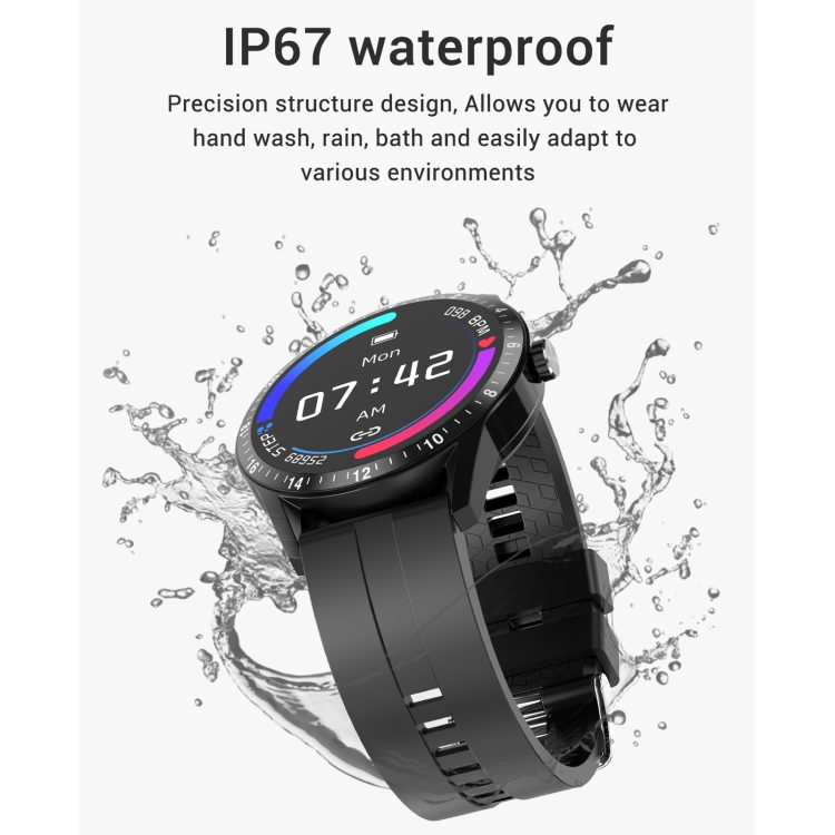 G20 1.3 pulgadas IPS Pantalla a color IP67 Reloj inteligente a prueba de agua, Soporte para monitoreo de oxígeno en sangre / Monitoreo del sueño / Monitoreo de frecuencia cardíaca, Estilo: Correa de silicona (Naranja) - B14