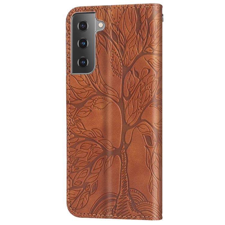 For Samsung Galaxy S21 5G Life of Tree Embossing Pattern Horizontal Flip Leather Case with Holder & Card Slot & Wallet & Photo Frame & Lanyard(Brown) For Samsung Galaxy S21 5G Life of Tree Embossing Pattern Horizontal Flip Leather Case with Holder & Card Slot & Wallet & Photo Frame & Lanyard(Brown)
