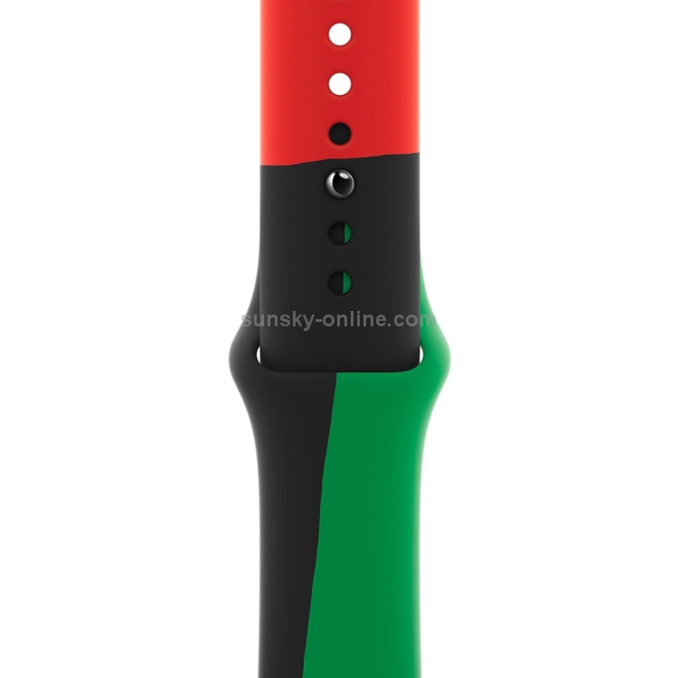 Black Unity Silicone Sports Watch Band for Apple Watch Series 7 45mm / 6 \u0026  Se \u0026 5 \u0026 4 44mm / 3 \u0026 2 \u0026 1 42mm