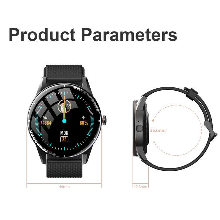 H6 Reloj inteligente a prueba de agua con pantalla táctil de 1,28 pulgadas IP67, compatible con llamadas Bluetooth / Monitorización del sueño / Monitorización del ritmo cardíaco - 1