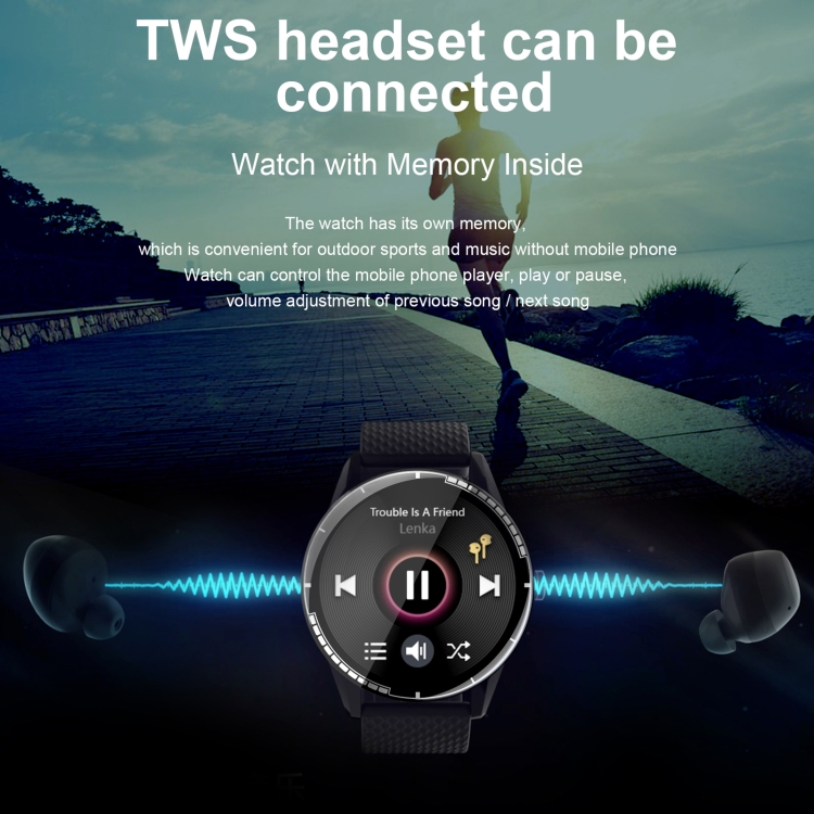 H6 Reloj inteligente a prueba de agua con pantalla táctil de 1,28 pulgadas IP67, compatible con llamadas Bluetooth / Monitorización del sueño / Monitorización del ritmo cardíaco - 7