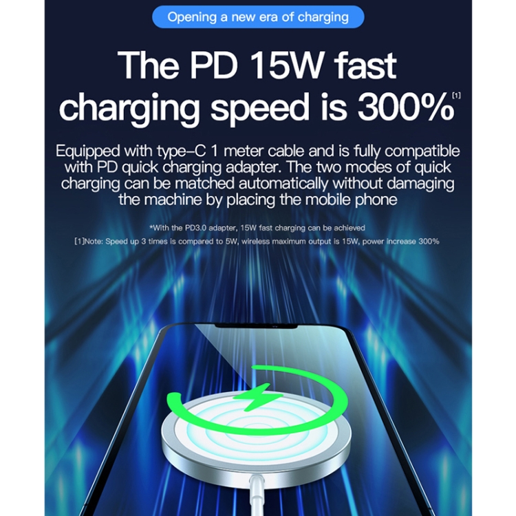 TOTUDESIGN CACW-048 Glory Series 15W Max Magnetic Wireless Charger(White)