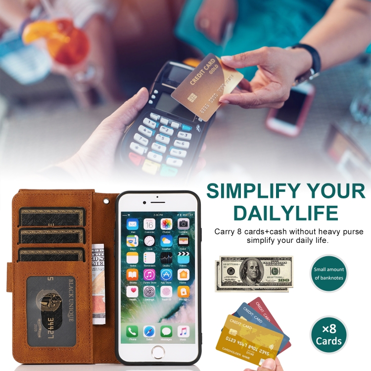 Skin-feel Crazy Horse Texture Zipper Wallet Bag Horizontal Flip Leather Case with Holder & Card Slots & Wallet & Lanyard For iPhone 6(Brown) Skin-feel Crazy Horse Texture Zipper Wallet Bag Horizontal Flip Leather Case with Holder & Card Slots & Wallet & Lanyard For iPhone 6(Brown)