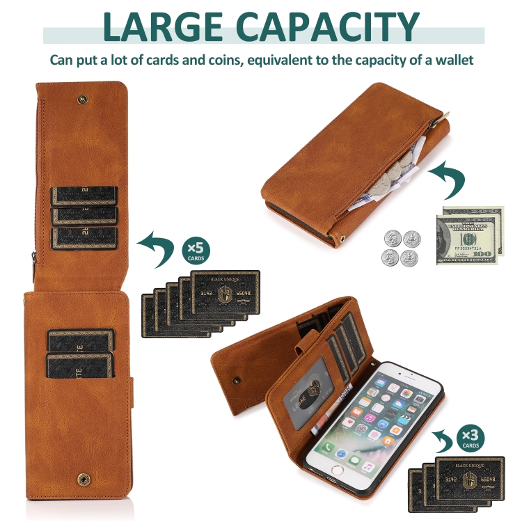 Skin-feel Crazy Horse Texture Zipper Wallet Bag Horizontal Flip Leather Case with Holder & Card Slots & Wallet & Lanyard For iPhone 6(Brown) Skin-feel Crazy Horse Texture Zipper Wallet Bag Horizontal Flip Leather Case with Holder & Card Slots & Wallet & Lanyard For iPhone 6(Brown)