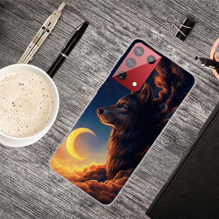 For Samsung Galaxy S21 Ultra 5G Shockproof Painted Transparent TPU Protective Case(Sky Wolf) For Samsung Galaxy S21 Ultra 5G Shockproof Painted Transparent TPU Protective Case(Sky Wolf)