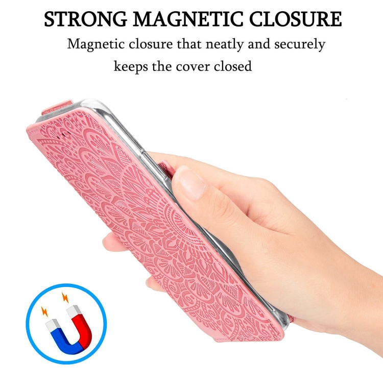 For Samsung Galaxy S21 Ultra 5G Blooming Mandala Embossed Pattern Magnetic Horizontal Flip Leather Case with Holder & Card Slots & Wallet(Pink) For Samsung Galaxy S21 Ultra 5G Blooming Mandala Embossed Pattern Magnetic Horizontal Flip Leather Case with Holder & Card Slots & Wallet(Pink)