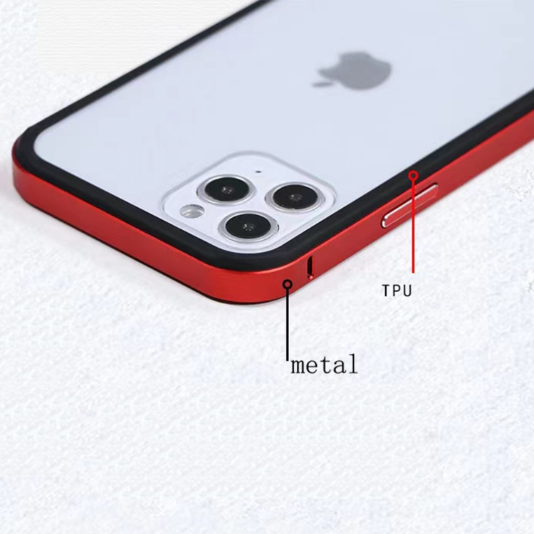 For iPhone 12 TGVlS Glacier Series TPU + Metal Protective Case(Red) For iPhone 12 TGVlS Glacier Series TPU + Metal Protective Case(Red)