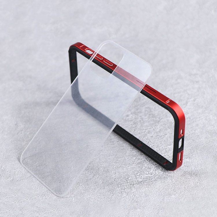 For iPhone 12 TGVlS Glacier Series TPU + Metal Protective Case(Red) For iPhone 12 TGVlS Glacier Series TPU + Metal Protective Case(Red)