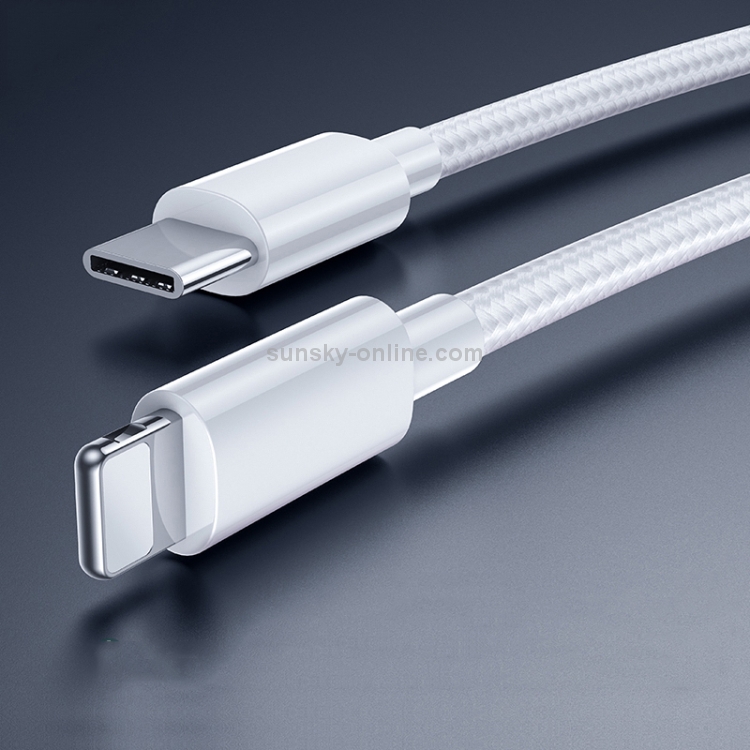 JOYROOM S-2024M5 2.4A PD USB-C / Type-C to 8 Pin Charging + Transmission Nylon Braided Data Cable, Cable Length: 2m JOYROOM S-2024M5 2.4A PD USB-C / Type-C to 8 Pin Charging + Transmission Nylon Braided Data Cable, Cable Length: 2m