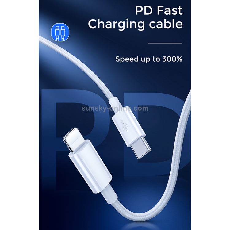 JOYROOM S-2024M5 2.4A PD USB-C / Type-C to 8 Pin Charging + Transmission Nylon Braided Data Cable, Cable Length: 2m JOYROOM S-2024M5 2.4A PD USB-C / Type-C to 8 Pin Charging + Transmission Nylon Braided Data Cable, Cable Length: 2m