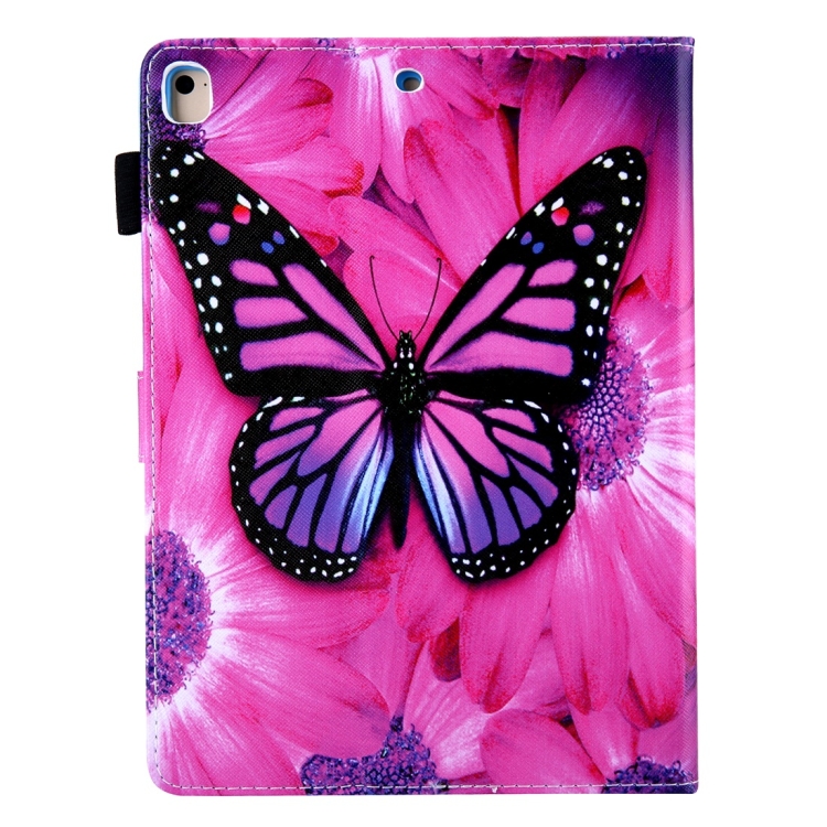 For iPad 10.2 2021 / 2020 / 2019 Coloured Drawing Pattern Horizontal Flip Leather Case with Holder & Card Slots & Photo Frame(Red Flower Pink Butterfly) For iPad 10.2 2021 / 2020 / 2019 Coloured Drawing Pattern Horizontal Flip Leather Case with Holder & Card Slots & Photo Frame(Red Flower Pink Butterfly)