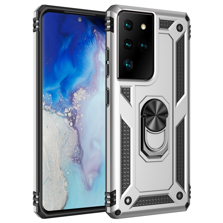 For Samsung Galaxy S21 Ultra 5G Shockproof TPU + PC Protective Case with 360 Degree Rotating Holder(Silver) For Samsung Galaxy S21 Ultra 5G Shockproof TPU + PC Protective Case with 360 Degree Rotating Holder(Silver)