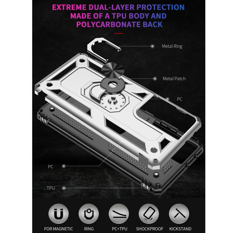 For Samsung Galaxy S21 Ultra 5G Shockproof TPU + PC Protective Case with 360 Degree Rotating Holder(Silver) For Samsung Galaxy S21 Ultra 5G Shockproof TPU + PC Protective Case with 360 Degree Rotating Holder(Silver)