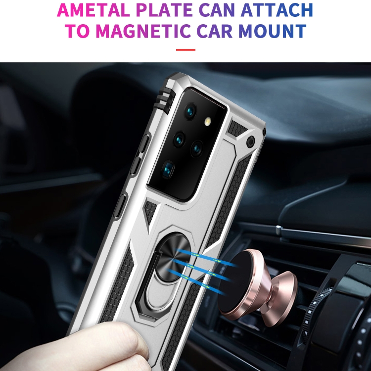 For Samsung Galaxy S21 Ultra 5G Shockproof TPU + PC Protective Case with 360 Degree Rotating Holder(Silver) For Samsung Galaxy S21 Ultra 5G Shockproof TPU + PC Protective Case with 360 Degree Rotating Holder(Silver)