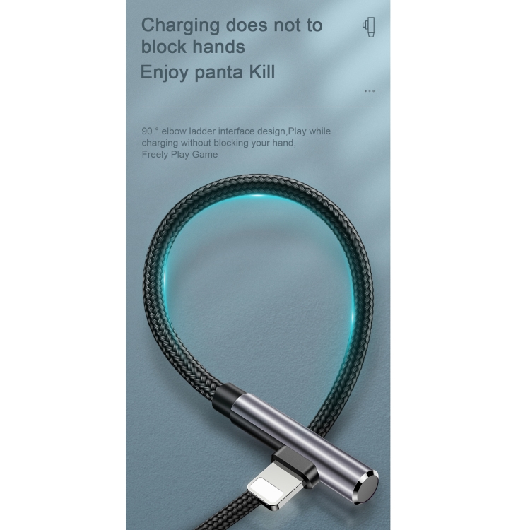 JOYROOM S-1230N4 3A 8 Pin Gaming Angle Head Fast Charging Data Cable, Length: 1.2m(Black Green) JOYROOM S-1230N4 3A 8 Pin Gaming Angle Head Fast Charging Data Cable, Length: 1.2m(Black Green)