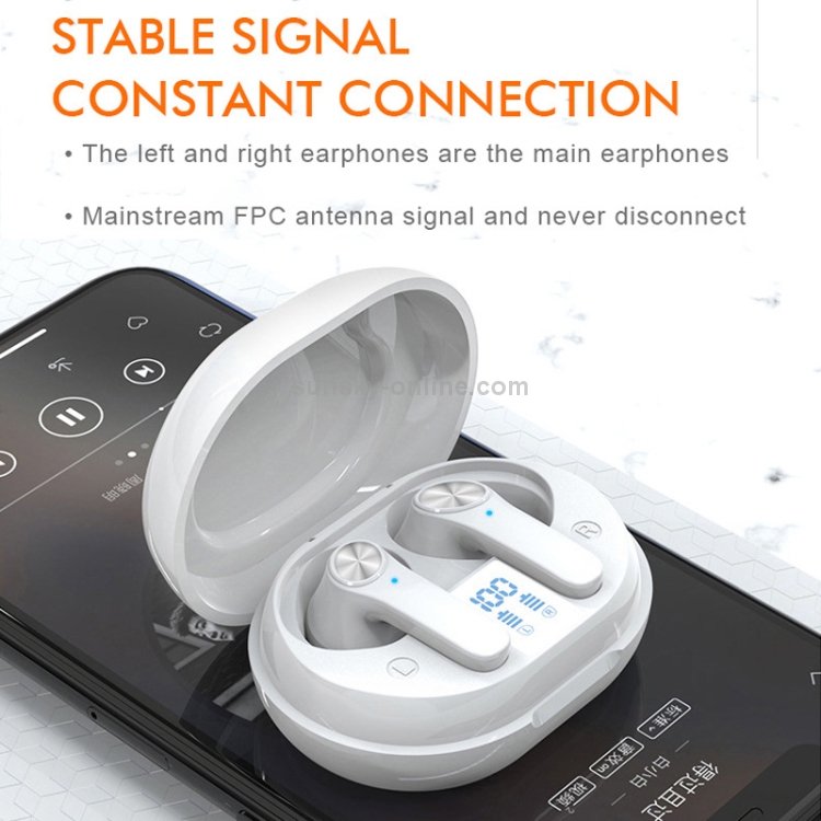 HAMTOD D01 Bluetooth 5.0 TWS ANC Active Noise Cancelling Wireless Bluetooth Earphone with Charging Box & Fingerprint Touch & LED Display(White) HAMTOD D01 Bluetooth 5.0 TWS ANC Active Noise Cancelling Wireless Bluetooth Earphone with Charging Box & Fingerprint Touch & LED Display(White)