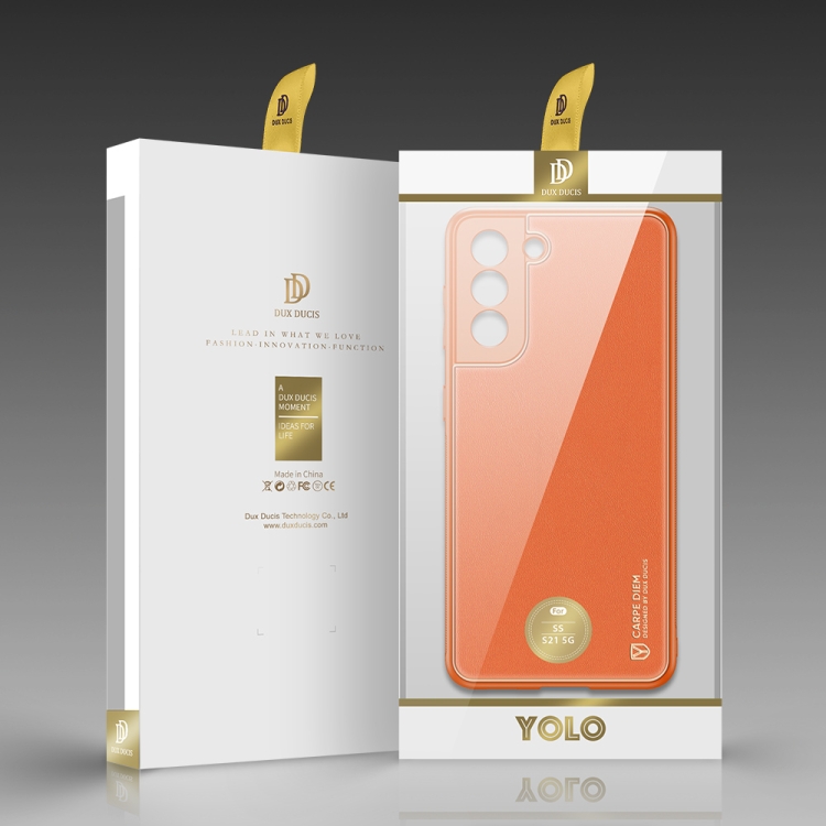 For Samsung Galaxy S21 5G DUX DUCIS YOLO Series PU + PC + TPU All-inclusive Electroplating Shockproof Protective Case(Orange) For Samsung Galaxy S21 5G DUX DUCIS YOLO Series PU + PC + TPU All-inclusive Electroplating Shockproof Protective Case(Orange)