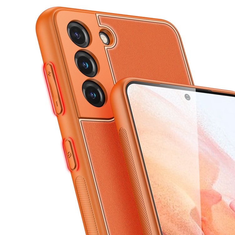 For Samsung Galaxy S21 5G DUX DUCIS YOLO Series PU + PC + TPU All-inclusive Electroplating Shockproof Protective Case(Orange) For Samsung Galaxy S21 5G DUX DUCIS YOLO Series PU + PC + TPU All-inclusive Electroplating Shockproof Protective Case(Orange)