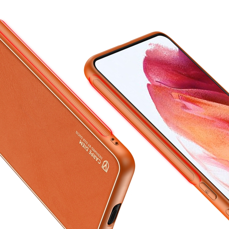 For Samsung Galaxy S21 5G DUX DUCIS YOLO Series PU + PC + TPU All-inclusive Electroplating Shockproof Protective Case(Orange) For Samsung Galaxy S21 5G DUX DUCIS YOLO Series PU + PC + TPU All-inclusive Electroplating Shockproof Protective Case(Orange)
