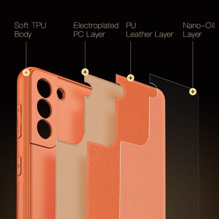 For Samsung Galaxy S21 5G DUX DUCIS YOLO Series PU + PC + TPU All-inclusive Electroplating Shockproof Protective Case(Orange) For Samsung Galaxy S21 5G DUX DUCIS YOLO Series PU + PC + TPU All-inclusive Electroplating Shockproof Protective Case(Orange)