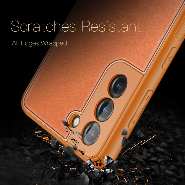 For Samsung Galaxy S21 5G DUX DUCIS YOLO Series PU + PC + TPU All-inclusive Electroplating Shockproof Protective Case(Orange) For Samsung Galaxy S21 5G DUX DUCIS YOLO Series PU + PC + TPU All-inclusive Electroplating Shockproof Protective Case(Orange)