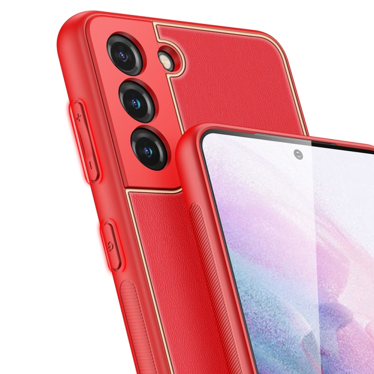 For Samsung Galaxy S21+ 5G DUX DUCIS YOLO Series PU + PC + TPU All-inclusive Electroplating Shockproof Protective Case(Red)