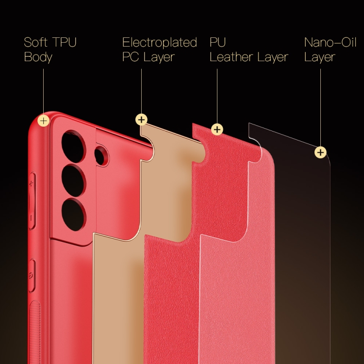 For Samsung Galaxy S21+ 5G DUX DUCIS YOLO Series PU + PC + TPU All-inclusive Electroplating Shockproof Protective Case(Red)