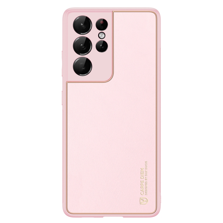 For Samsung Galaxy S21 Ultra 5G DUX DUCIS YOLO Series PU + PC + TPU All-inclusive Electroplating Shockproof Protective Case(Pink) For Samsung Galaxy S21 Ultra 5G DUX DUCIS YOLO Series PU + PC + TPU All-inclusive Electroplating Shockproof Protective Case(Pink)