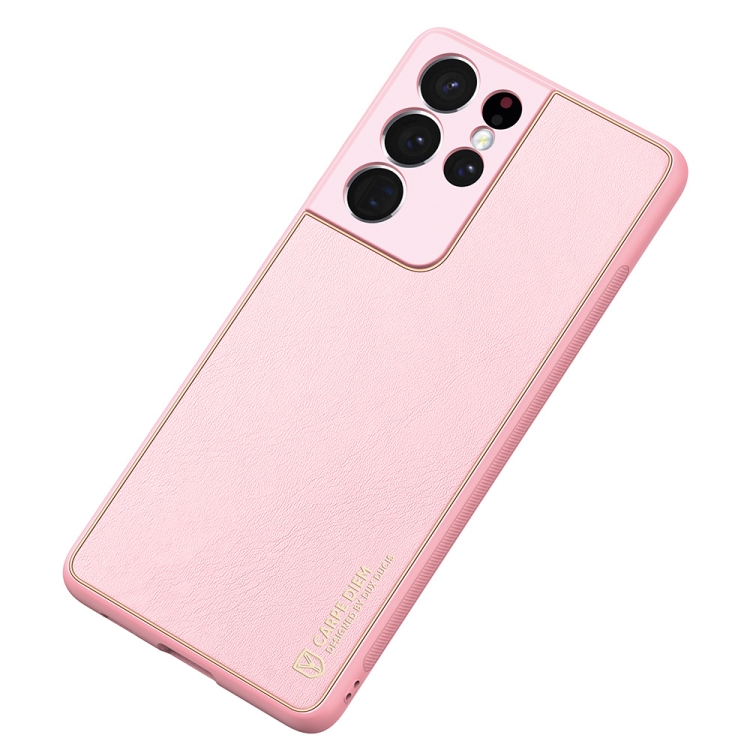 For Samsung Galaxy S21 Ultra 5G DUX DUCIS YOLO Series PU + PC + TPU All-inclusive Electroplating Shockproof Protective Case(Pink) For Samsung Galaxy S21 Ultra 5G DUX DUCIS YOLO Series PU + PC + TPU All-inclusive Electroplating Shockproof Protective Case(Pink)