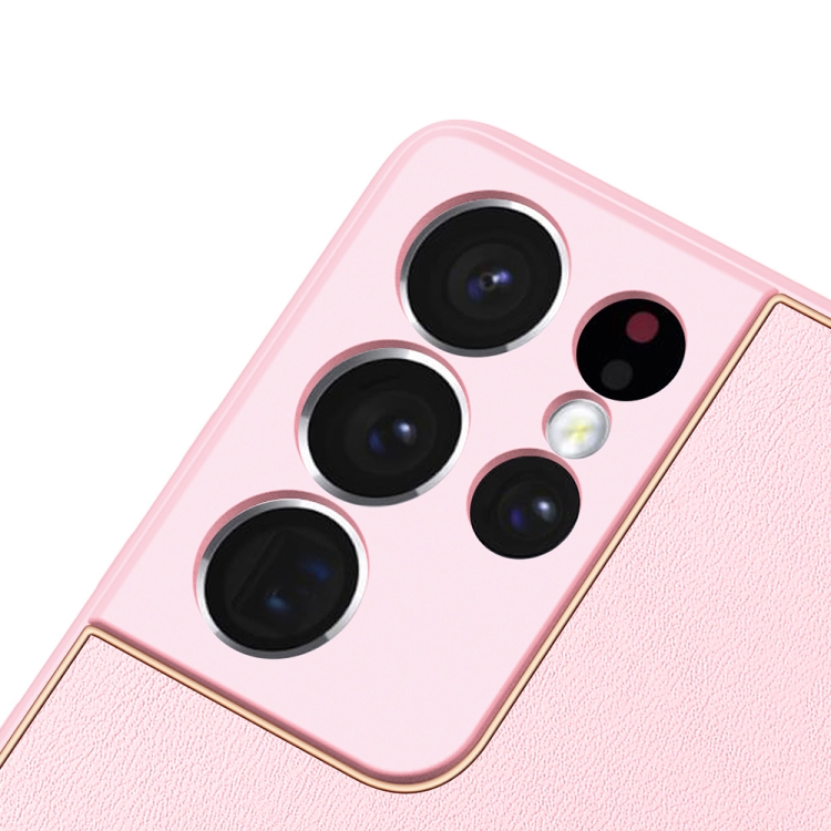 For Samsung Galaxy S21 Ultra 5G DUX DUCIS YOLO Series PU + PC + TPU All-inclusive Electroplating Shockproof Protective Case(Pink) For Samsung Galaxy S21 Ultra 5G DUX DUCIS YOLO Series PU + PC + TPU All-inclusive Electroplating Shockproof Protective Case(Pink)