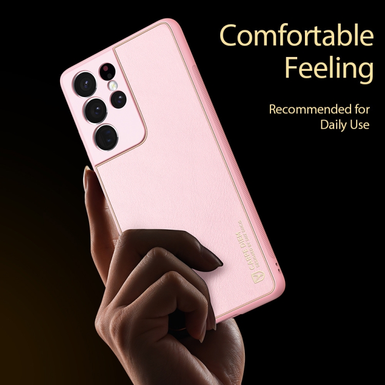 For Samsung Galaxy S21 Ultra 5G DUX DUCIS YOLO Series PU + PC + TPU All-inclusive Electroplating Shockproof Protective Case(Pink) For Samsung Galaxy S21 Ultra 5G DUX DUCIS YOLO Series PU + PC + TPU All-inclusive Electroplating Shockproof Protective Case(Pink)