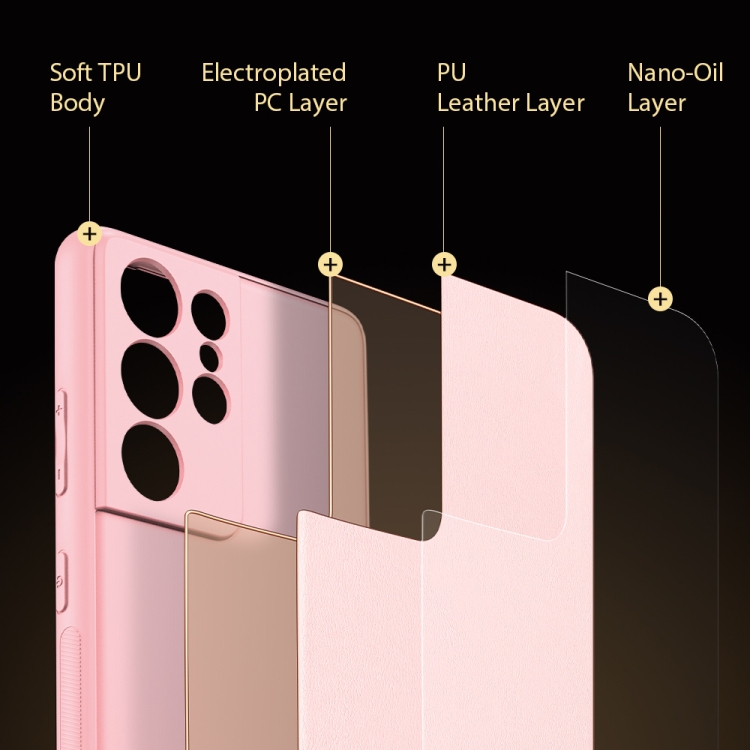 For Samsung Galaxy S21 Ultra 5G DUX DUCIS YOLO Series PU + PC + TPU All-inclusive Electroplating Shockproof Protective Case(Pink) For Samsung Galaxy S21 Ultra 5G DUX DUCIS YOLO Series PU + PC + TPU All-inclusive Electroplating Shockproof Protective Case(Pink)