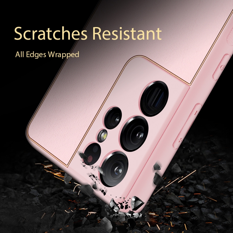 For Samsung Galaxy S21 Ultra 5G DUX DUCIS YOLO Series PU + PC + TPU All-inclusive Electroplating Shockproof Protective Case(Pink) For Samsung Galaxy S21 Ultra 5G DUX DUCIS YOLO Series PU + PC + TPU All-inclusive Electroplating Shockproof Protective Case(Pink)