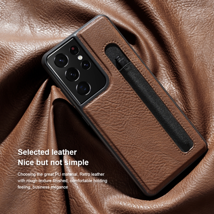 For Samsung Galaxy S21 Ultra 5G NILLKIN Aoge Series Shockproof Leather Case with Card Slot(Brown) For Samsung Galaxy S21 Ultra 5G NILLKIN Aoge Series Shockproof Leather Case with Card Slot(Brown)