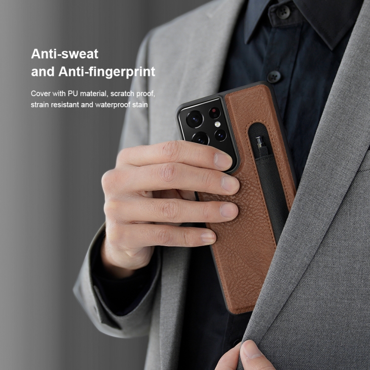 For Samsung Galaxy S21 Ultra 5G NILLKIN Aoge Series Shockproof Leather Case with Card Slot(Brown) For Samsung Galaxy S21 Ultra 5G NILLKIN Aoge Series Shockproof Leather Case with Card Slot(Brown)