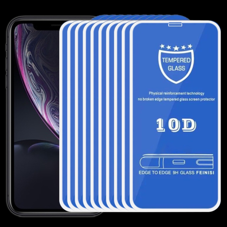 For iPhone 11 / XR 25pcs 9H 10D Full Screen Tempered Glass Screen Protector(White) For iPhone 11 / XR 25pcs 9H 10D Full Screen Tempered Glass Screen Protector(White)